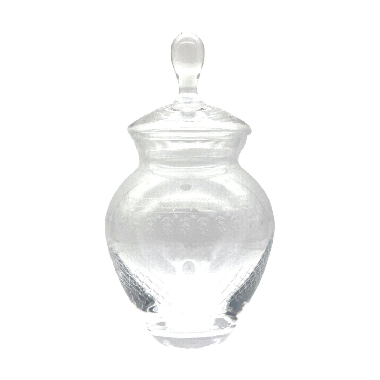 Bohemia - Crystal Apothecary Jar - Harlequin Etching - 9"