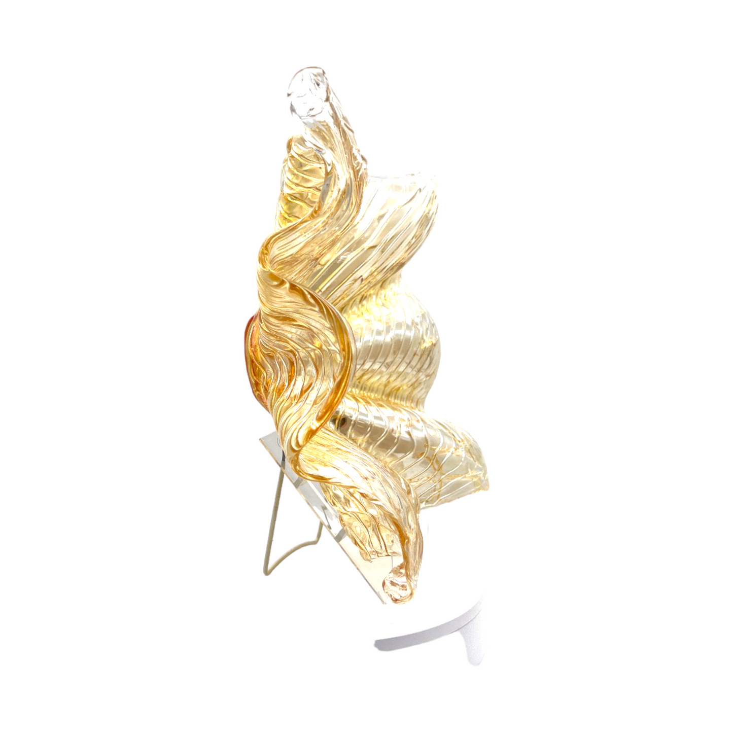 Murano Art Glass - Ribbed Handkerchief Ruffle Edge Bowl - 5"