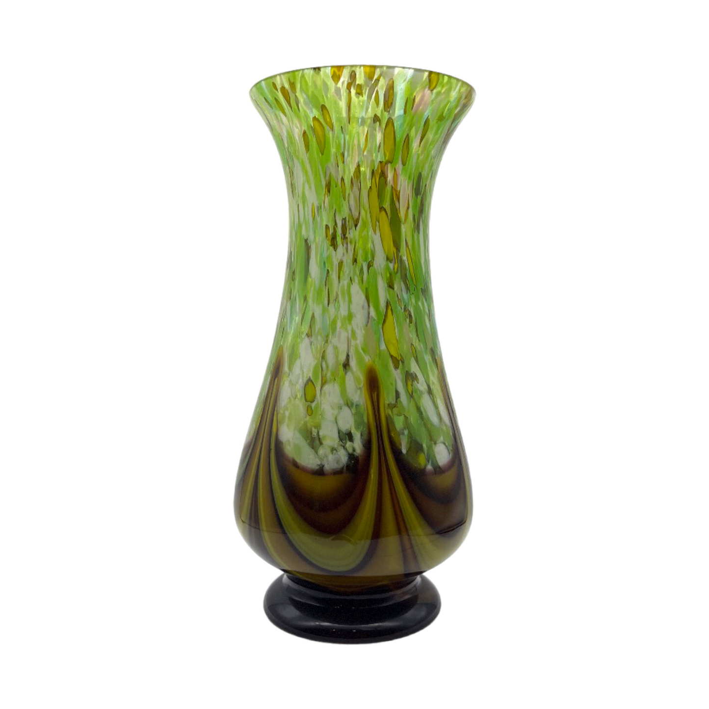 Opulent Opaline Symphony - Handcrafted Murano Art Glass Vase