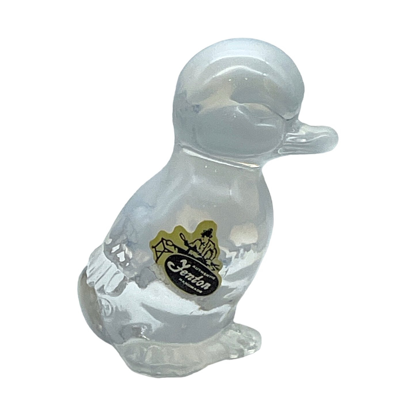 Fenton Art Glass - Opalescent Duck - Original Sicker - 3.5"