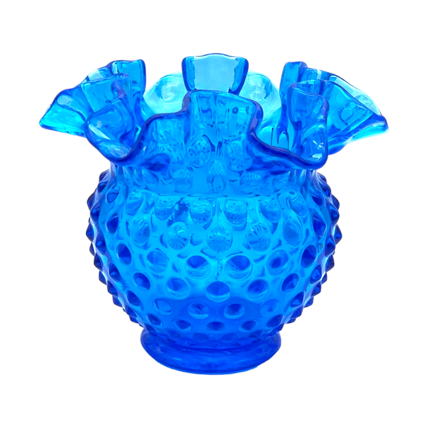 Vintage Blue Hobnail Vase - A Timeless Masterpiece in Art Glass