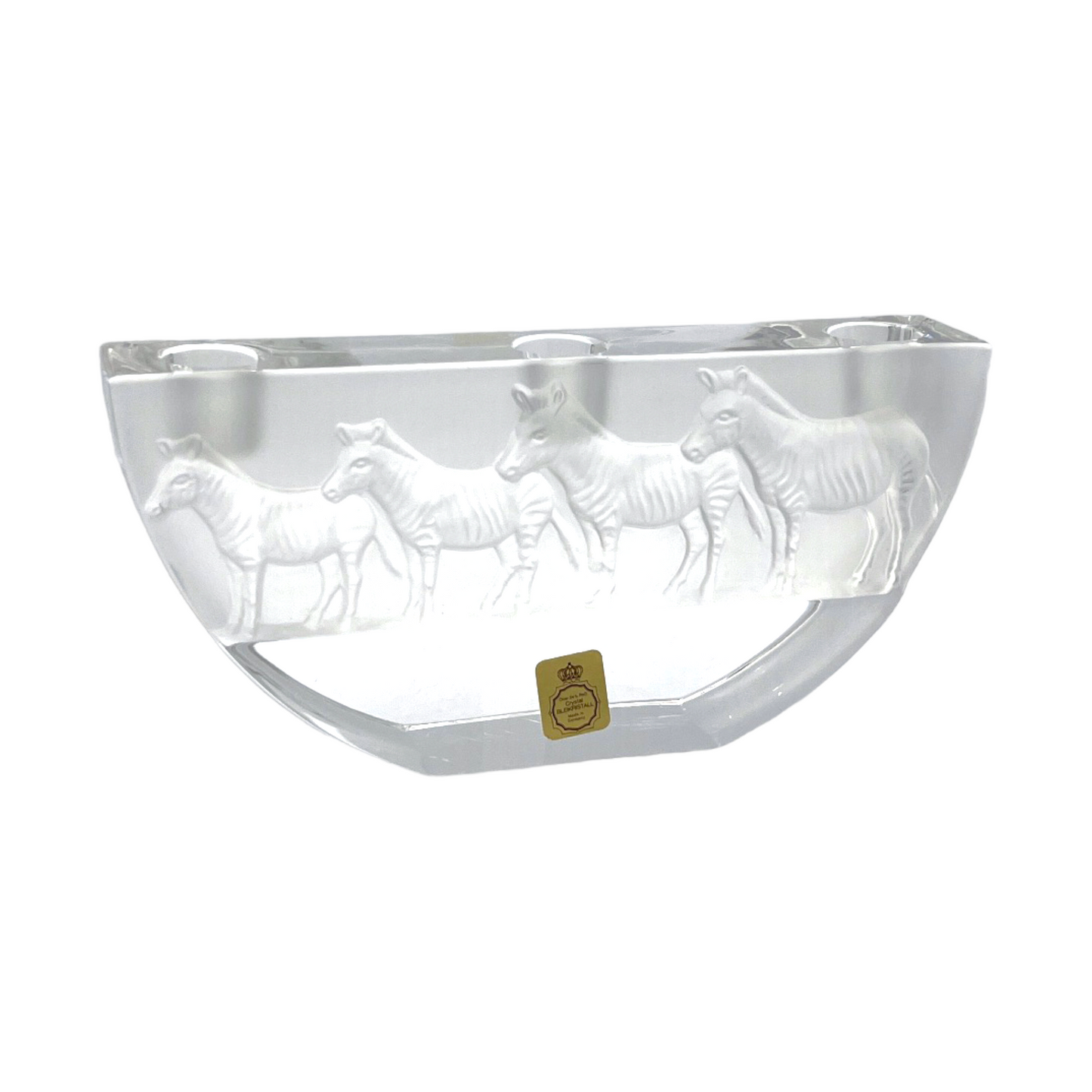 Nachtmann Bleikristall Crystal - Zebra Candle Stick Holder - Germany - 3.5"