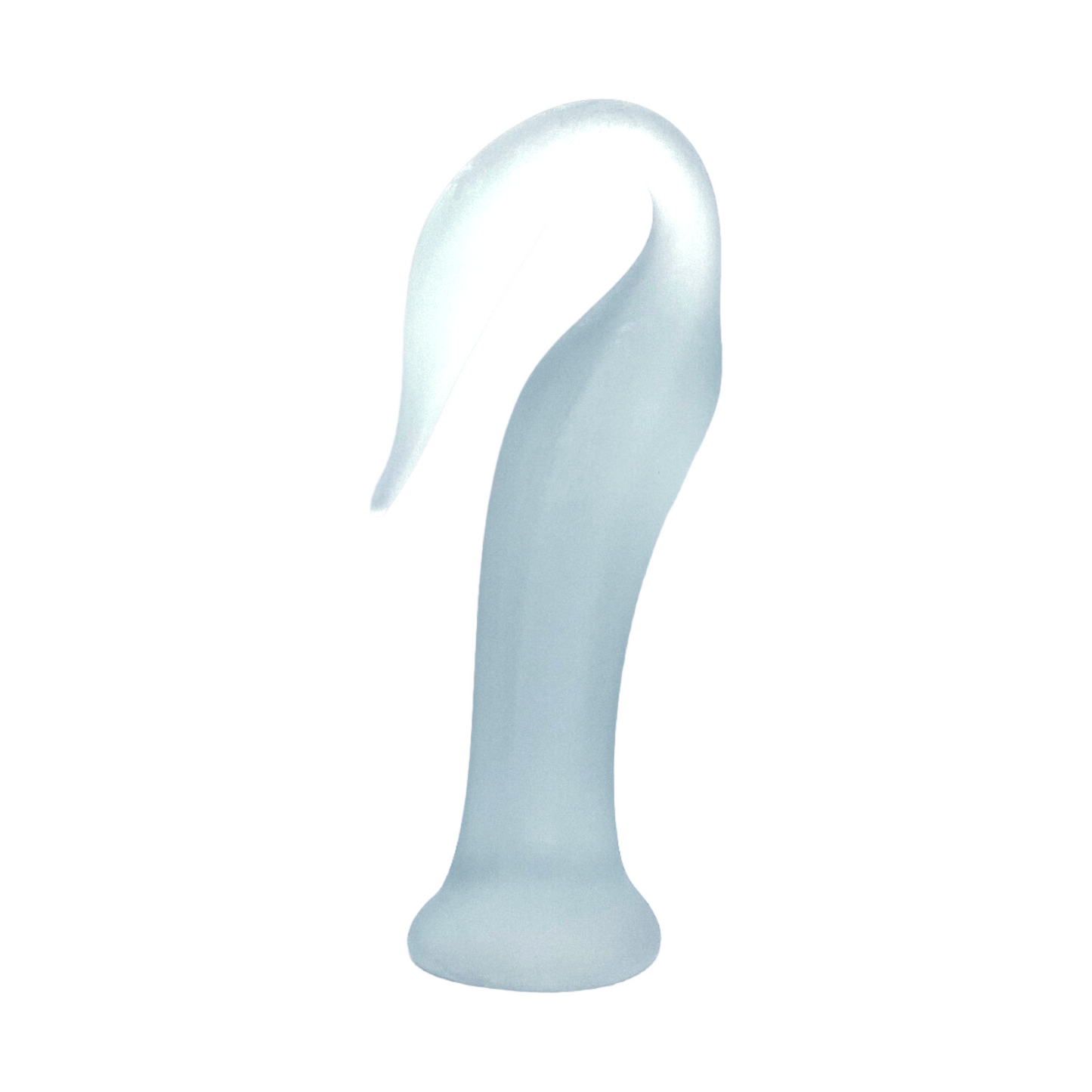 Ethereal Elegance: Handcrafted 15" Frosted Glass Swan