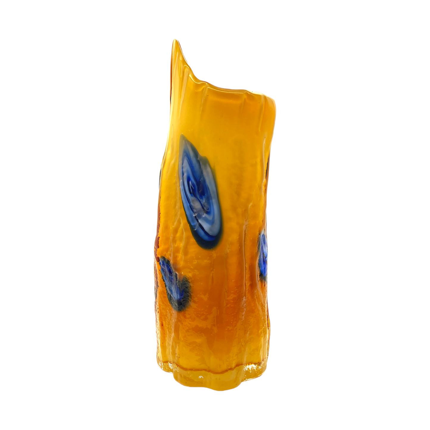 Vintage Murano Tree Vase: A Captivating Fusion of Orange & Blue Elegance