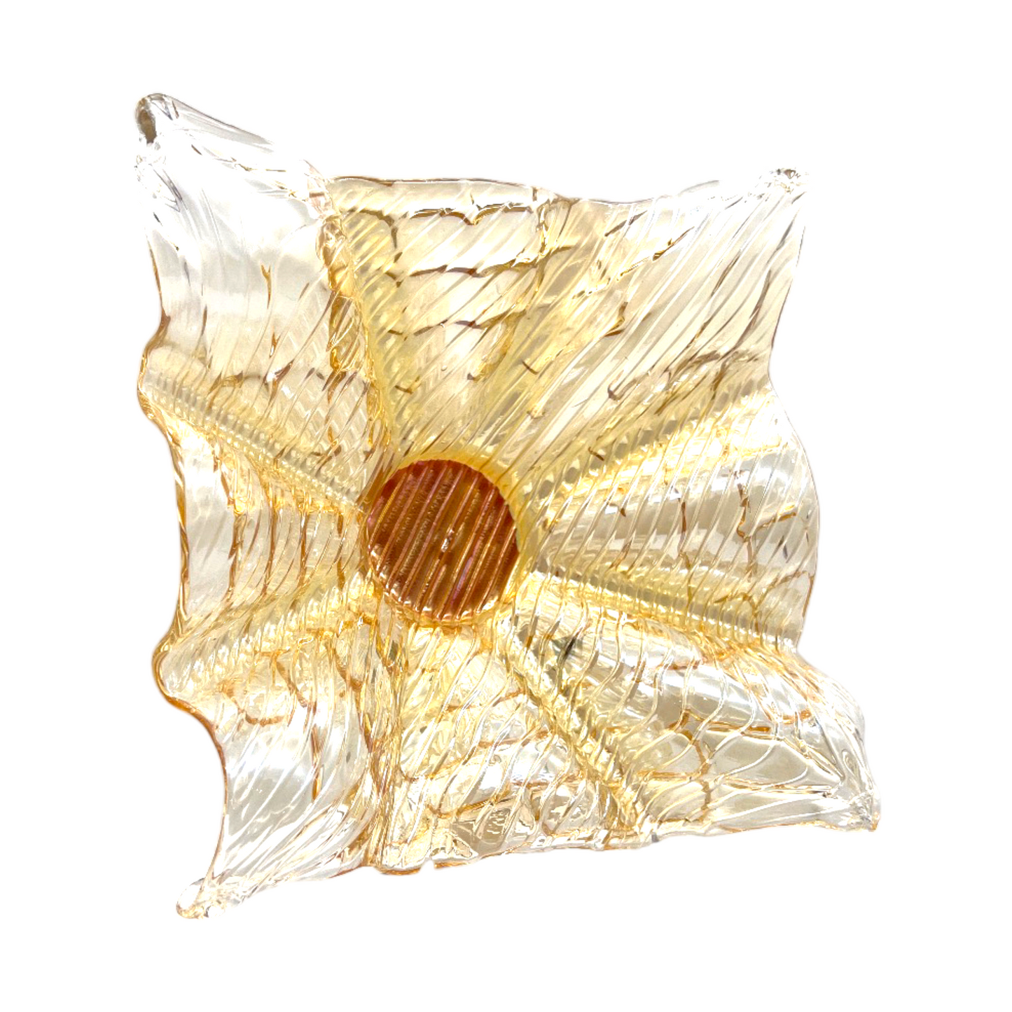 Murano Art Glass - Ribbed Handkerchief Ruffle Edge Bowl - 5"