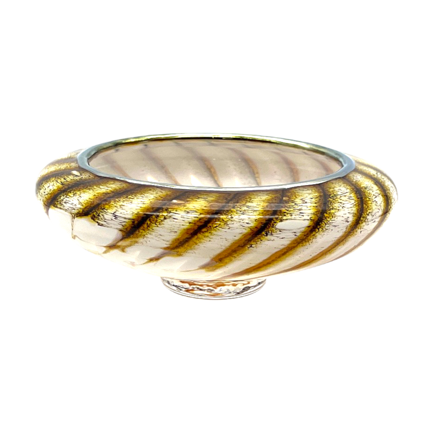 Captivating Garner-Blade Tiger Striped Glass Bowl - Handcrafted Artistry by Garner Black '98