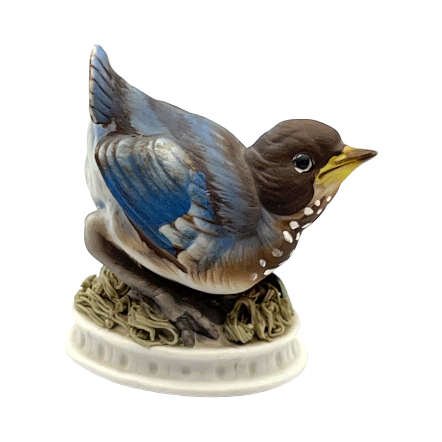 Lefton China - Porcelain Blue Bird Figurine - KW1637 - 3"