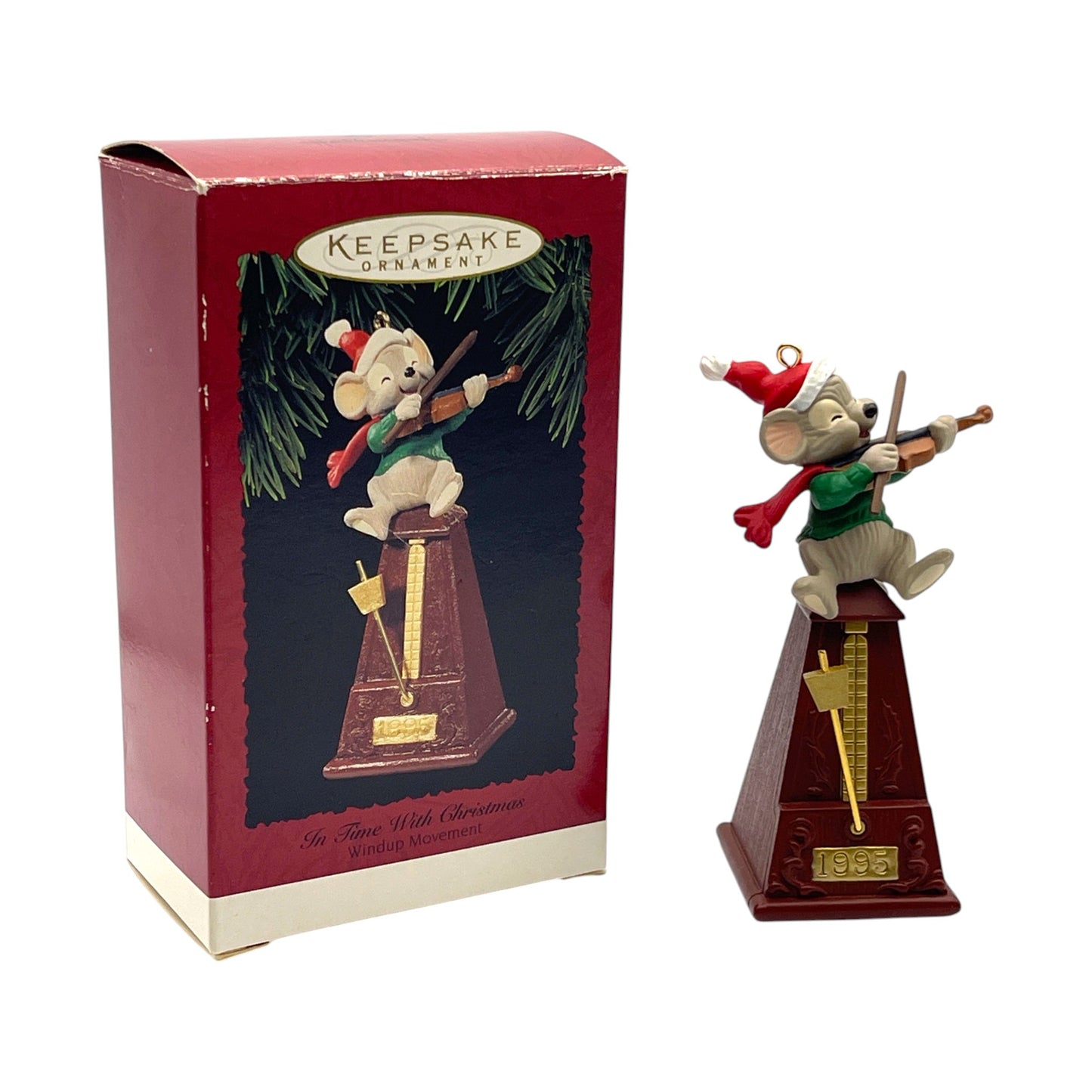 Hallmark Keepsake Ornament - In Time With Christmas Windup Movement - 1995 3.75"