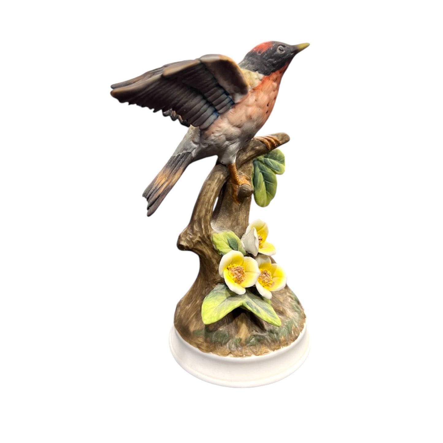 Lefton China - Bird In Tree Branch With Flowers - 7"