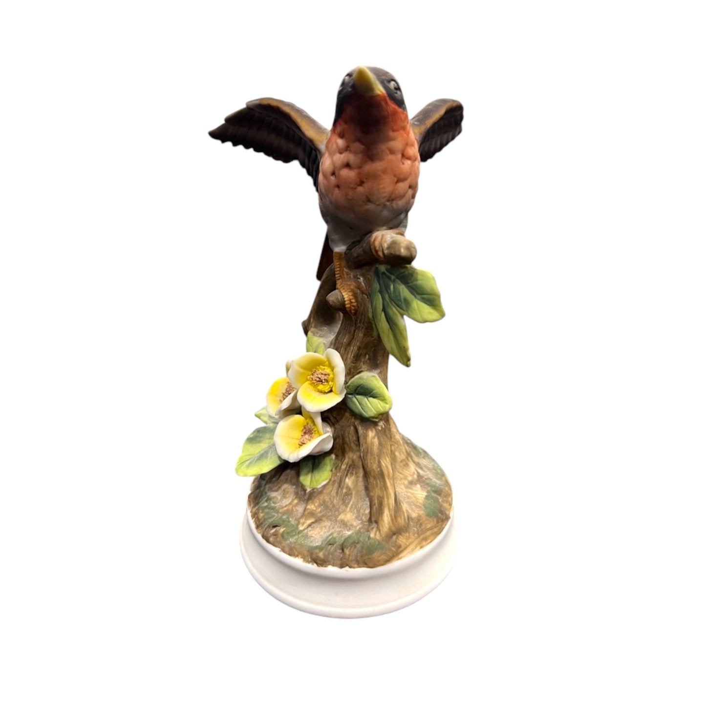 Lefton China - Bird In Tree Branch With Flowers - 7"