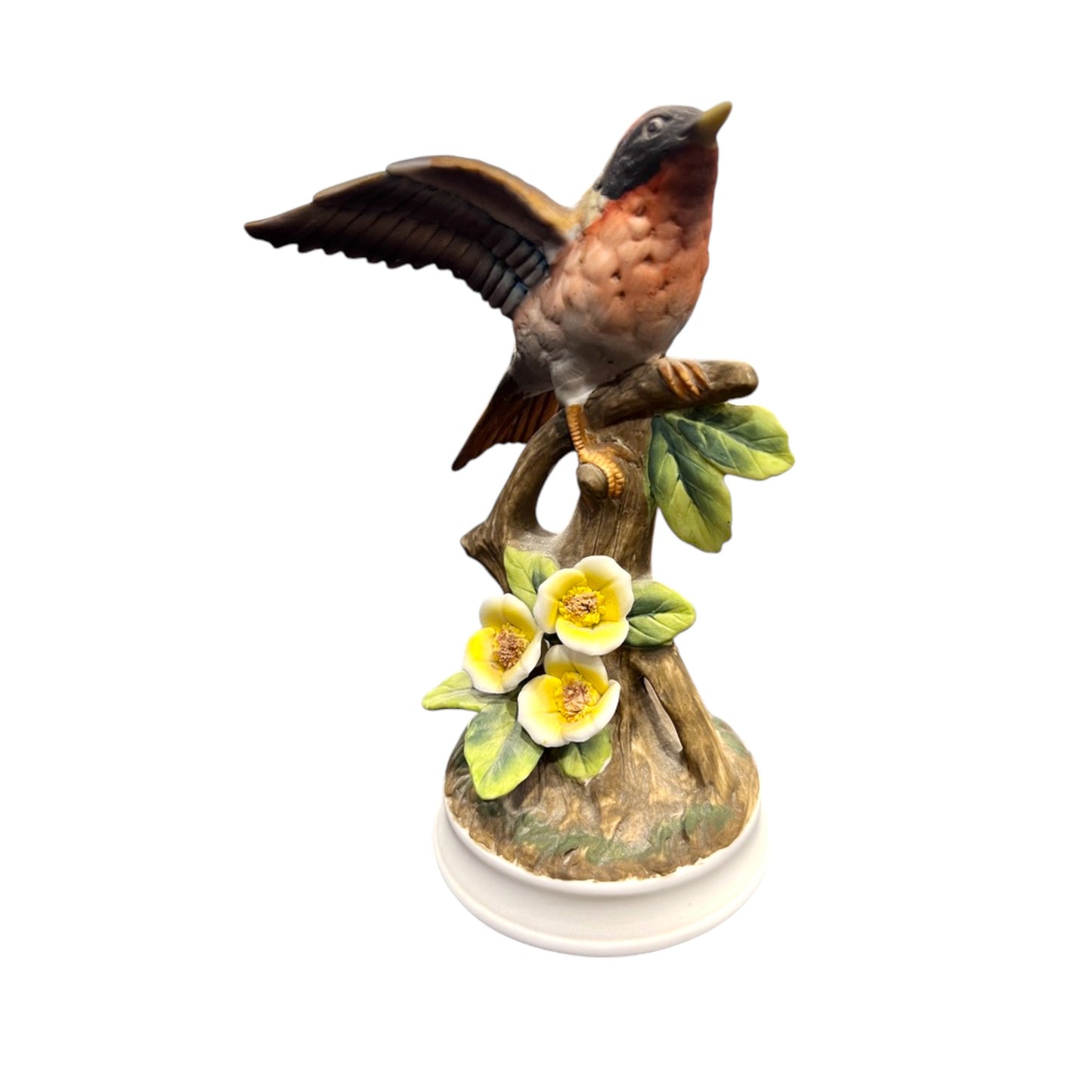 Lefton China - Bird In Tree Branch With Flowers - 7"