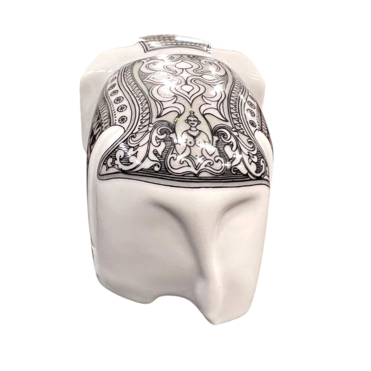 Lanka Porcelain - Elephant - Hand Painted - Gold Trim - 3.5