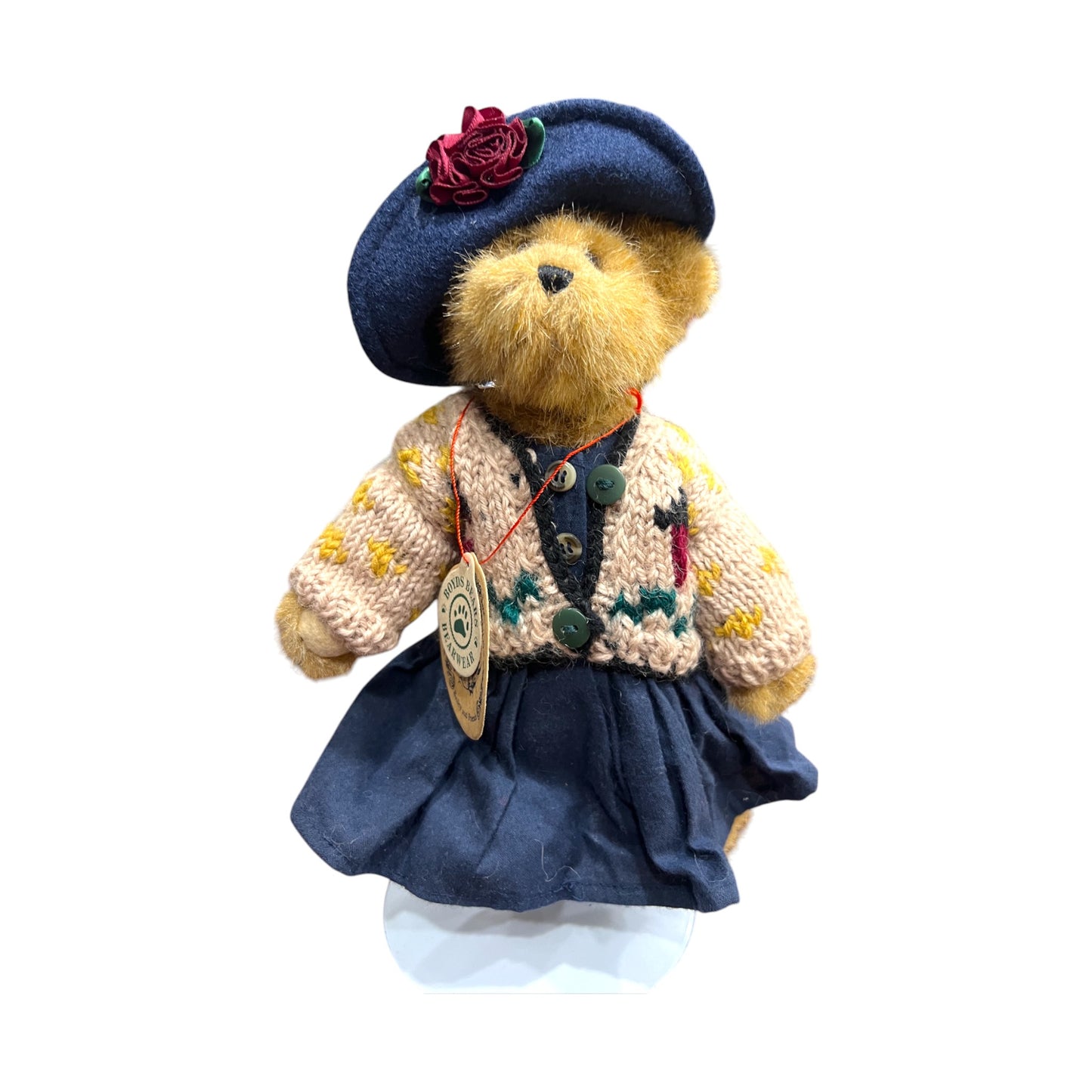 Boyds Bailey & Friends - Blue Hat & Rose - With Tags - 10"