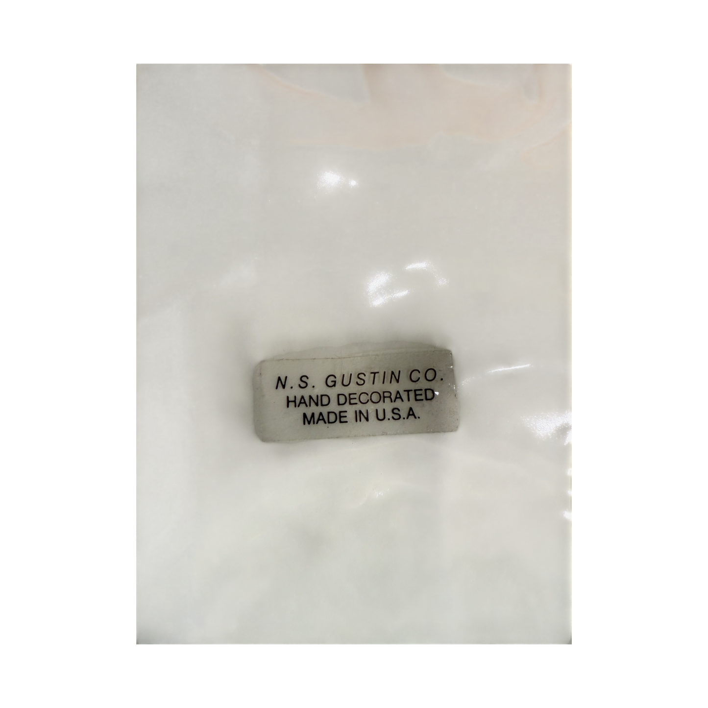 NS Gustin & Co. Pottery -Duck With Hand Holly - Vintage - Large - 7.5