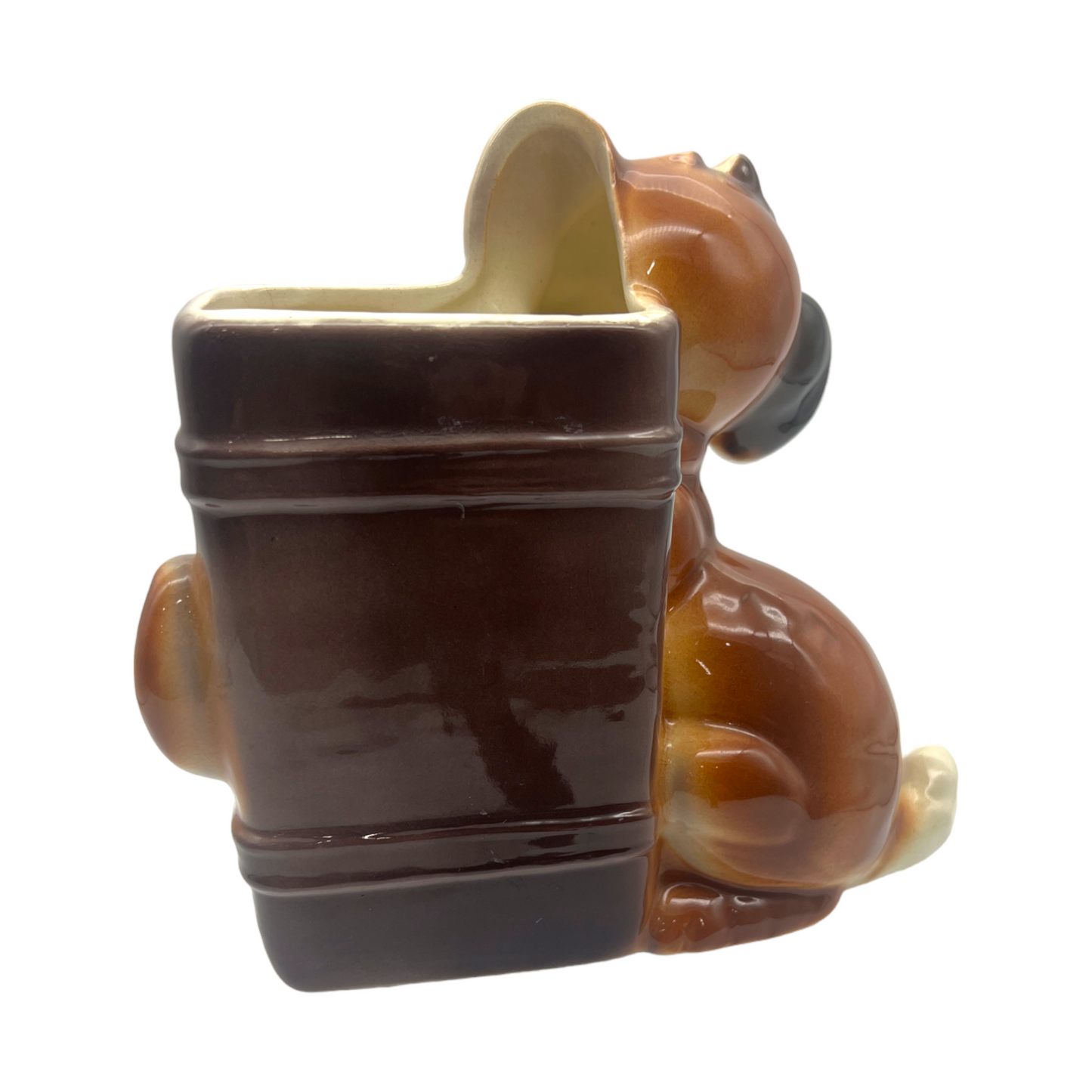 Royal Copley - Puppy With Suitcase Planter "Skip" - Planter - Vintage - 7"