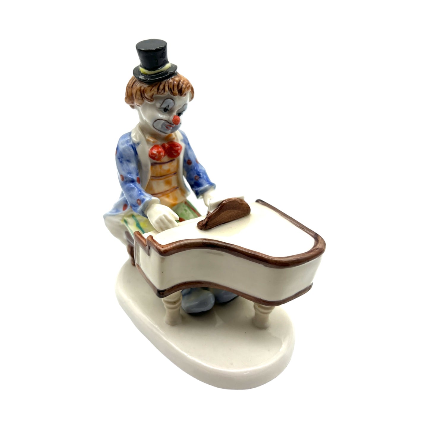 Porcelain - Piano Playing Clown Figure - 6"