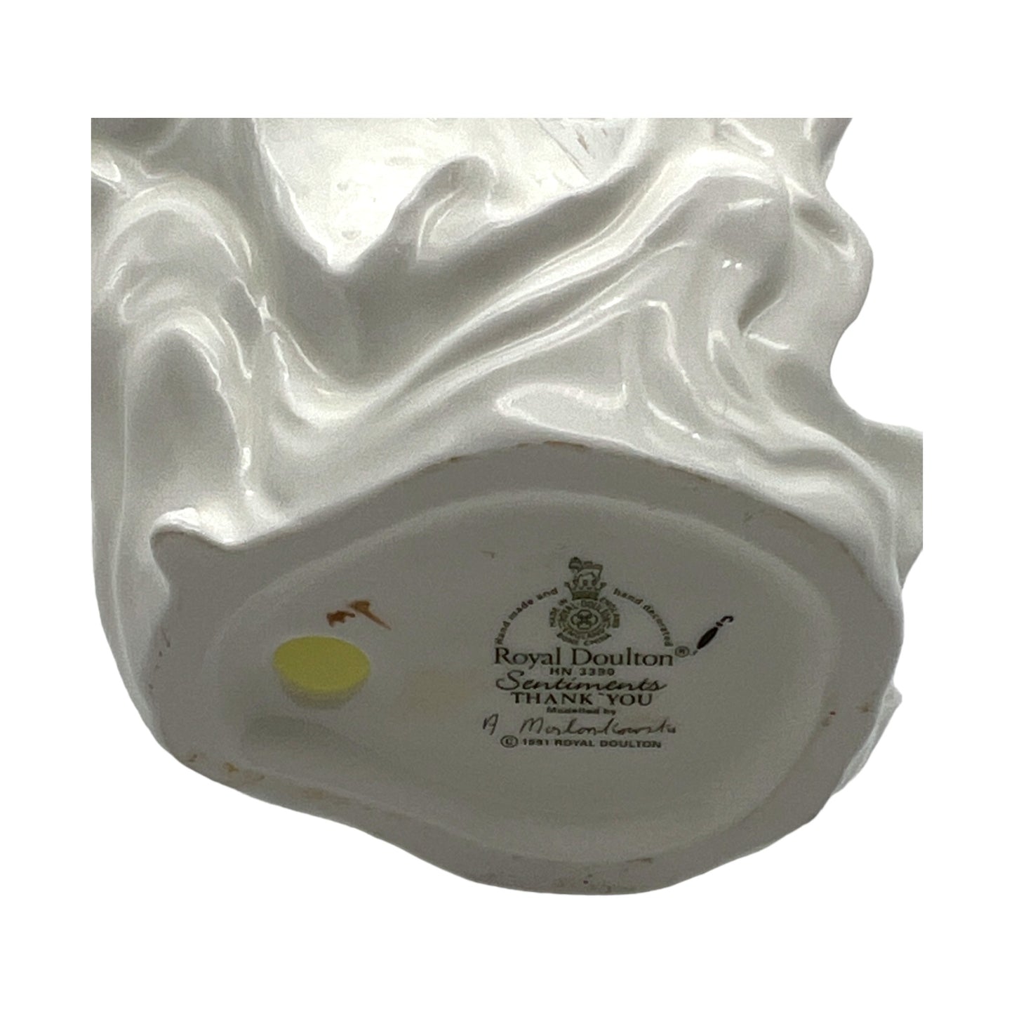 Royal Doulton Bone China - Sentiments - Thank You Figurine - 6"