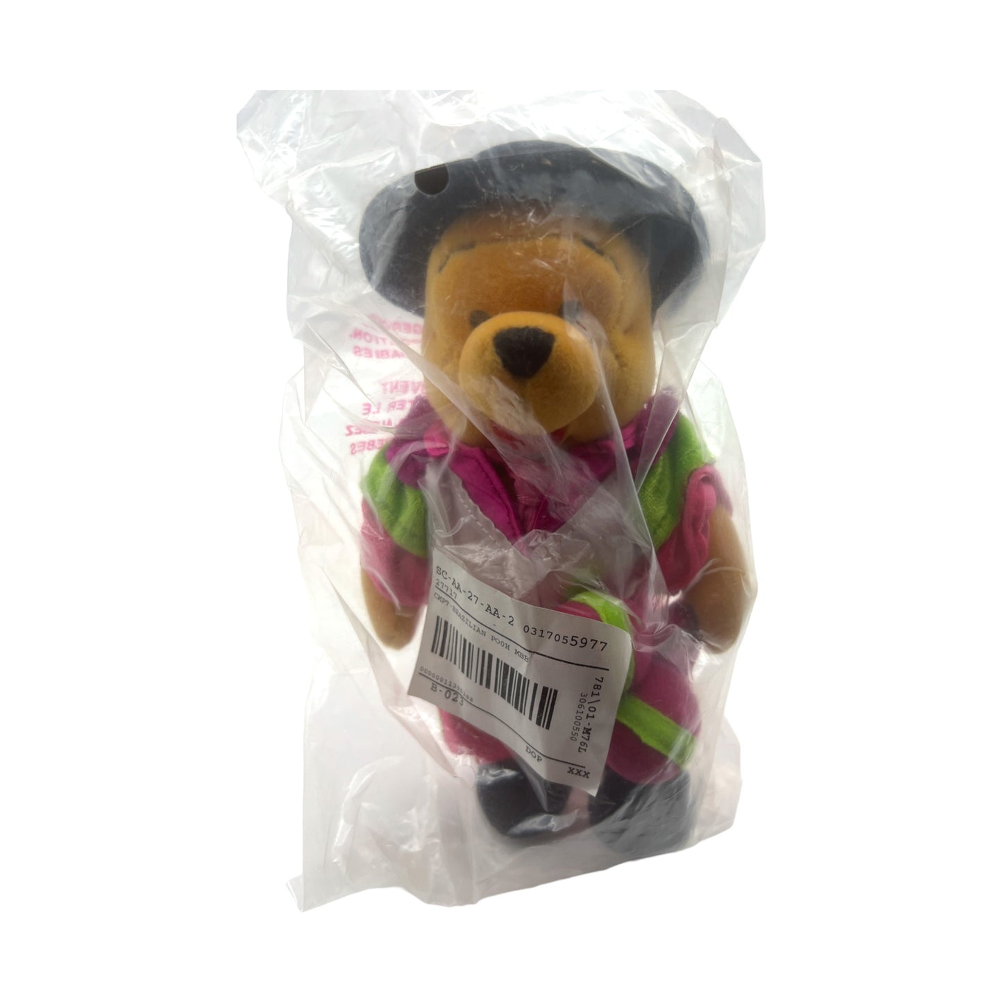 Disney Store - Brazilian Pooh Bean Bag - Vintage - With Tag - 8"