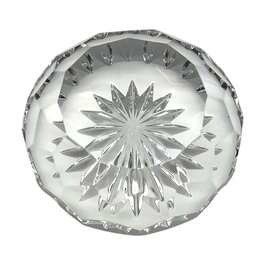 Waterford Crystal -Circle Fauceted Star Center Paperweight - 1.5"