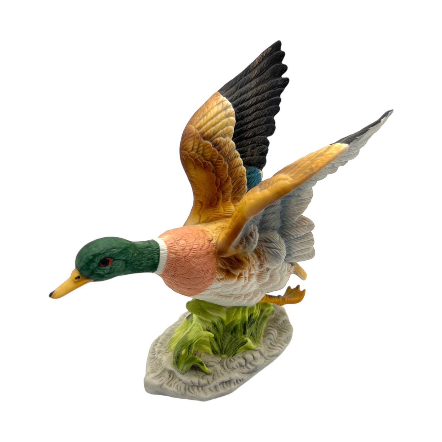 Porcelain Mallard Figurine - Hand Painted - 7"