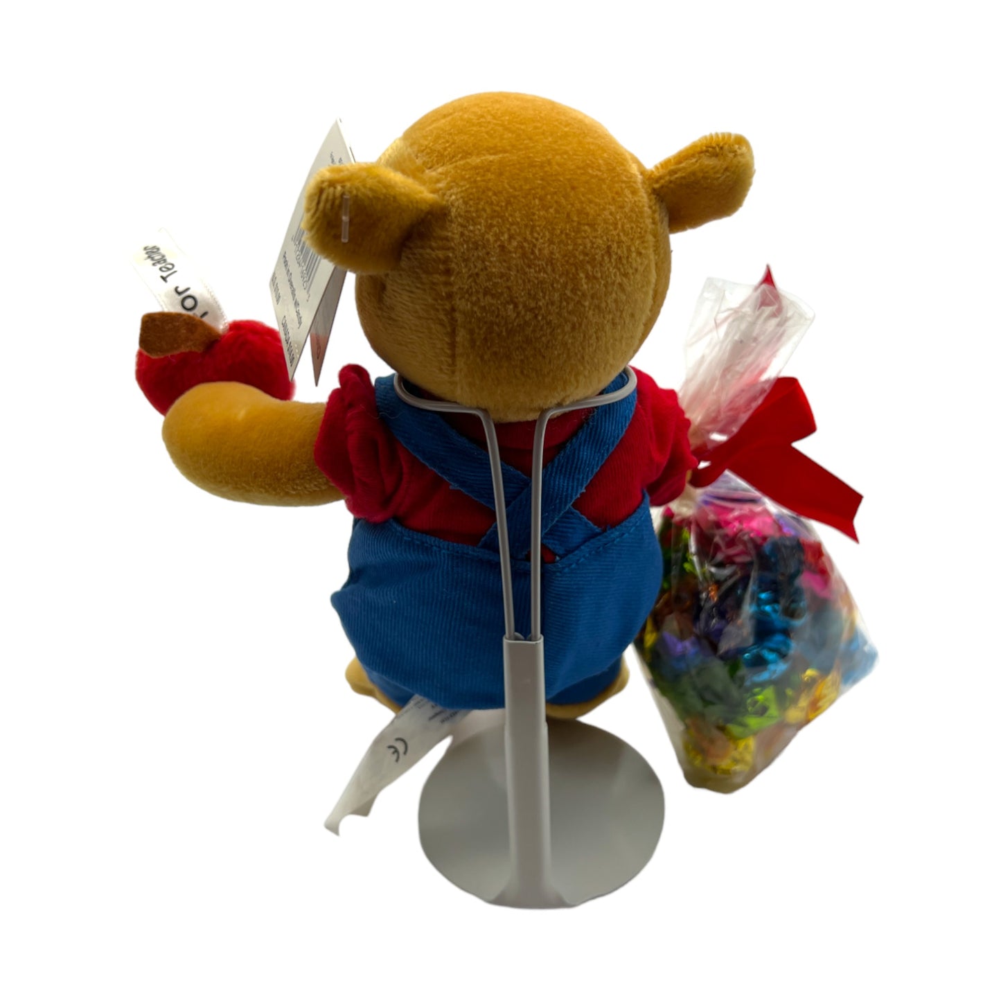 Disney Store - Pooh in Overalls W/Candy Mini Bean Bad - Vintage - 8"