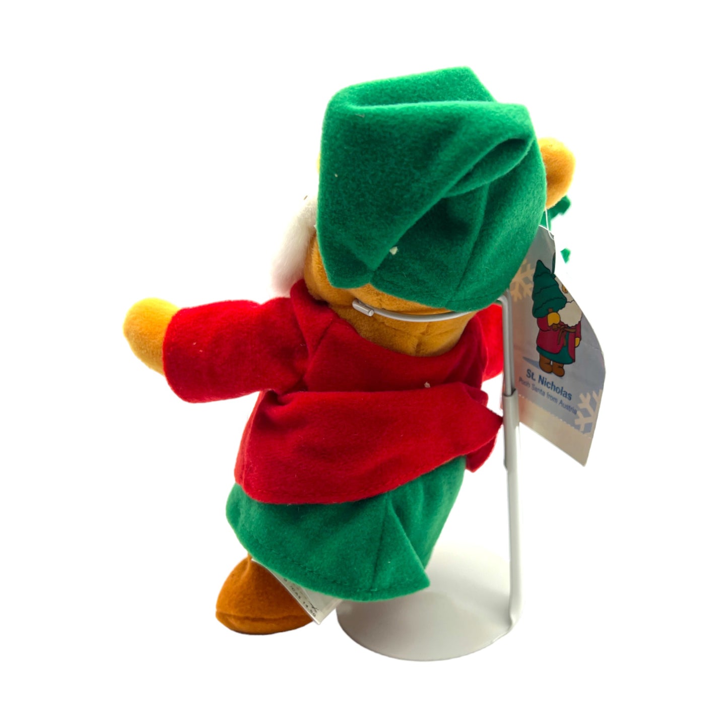 Disney Store - Austria Santa Pooh - #5 In Series - Mini Bean Bag - With Tag - 8"