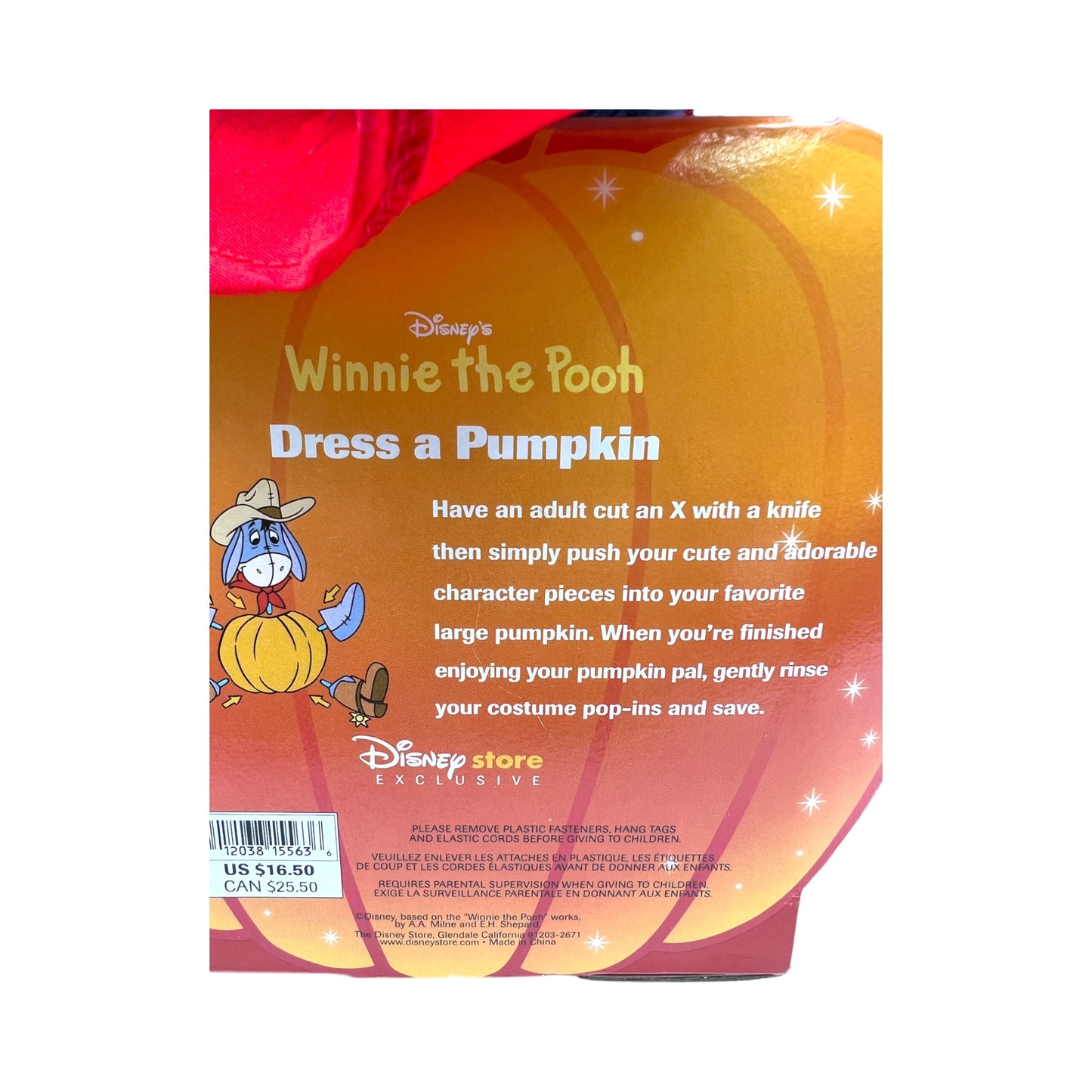 Disney Store - Dress A Pumpkin Eeyore - Vintage - 12"