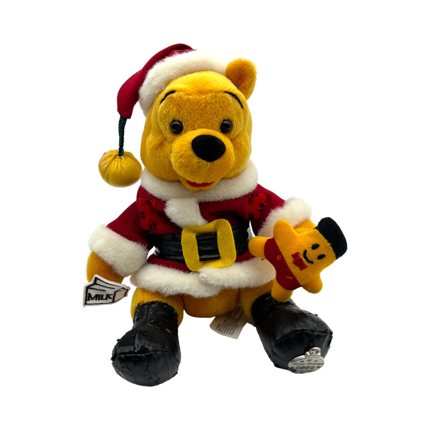 Theme Park Edition - 2002 Santa Pooh Bean Bag - Vintage - 8"