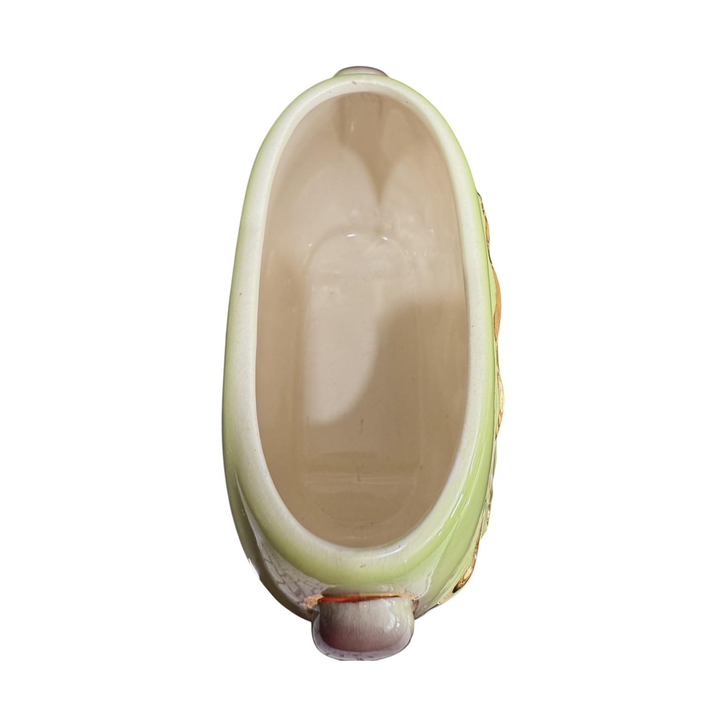 Royal Copley - Oval Leaf Vase With Gold Trim - Extremely Rare - 4.5"