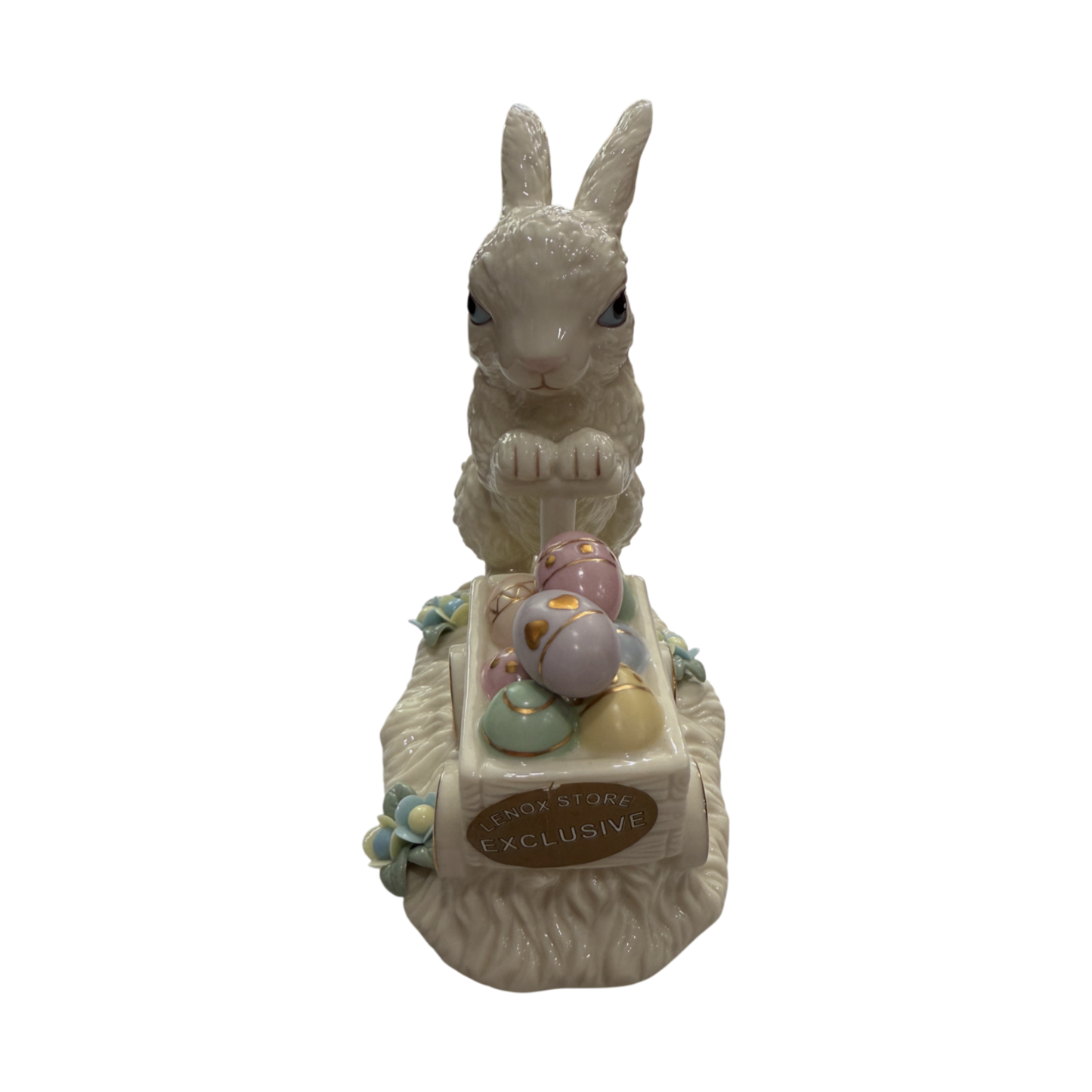 Lenox - Easter Bunny With Cart Of Eggs - Porcelain & Gold Accents - 5"