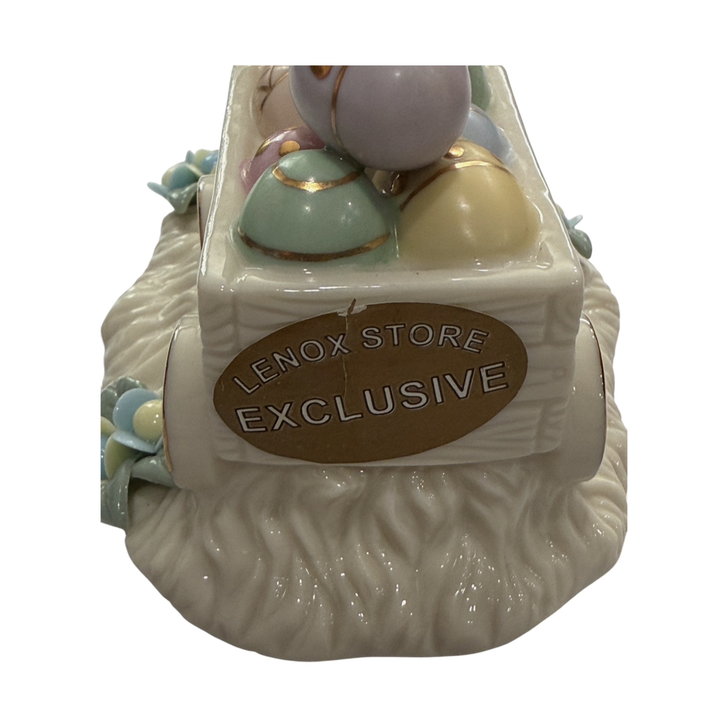 Lenox - Easter Bunny With Cart Of Eggs - Porcelain & Gold Accents - 5"