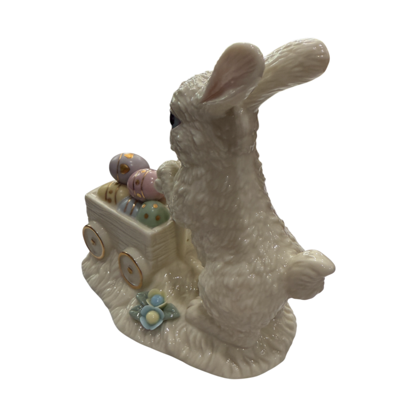 Lenox - Easter Bunny With Cart Of Eggs - Porcelain & Gold Accents - 5"
