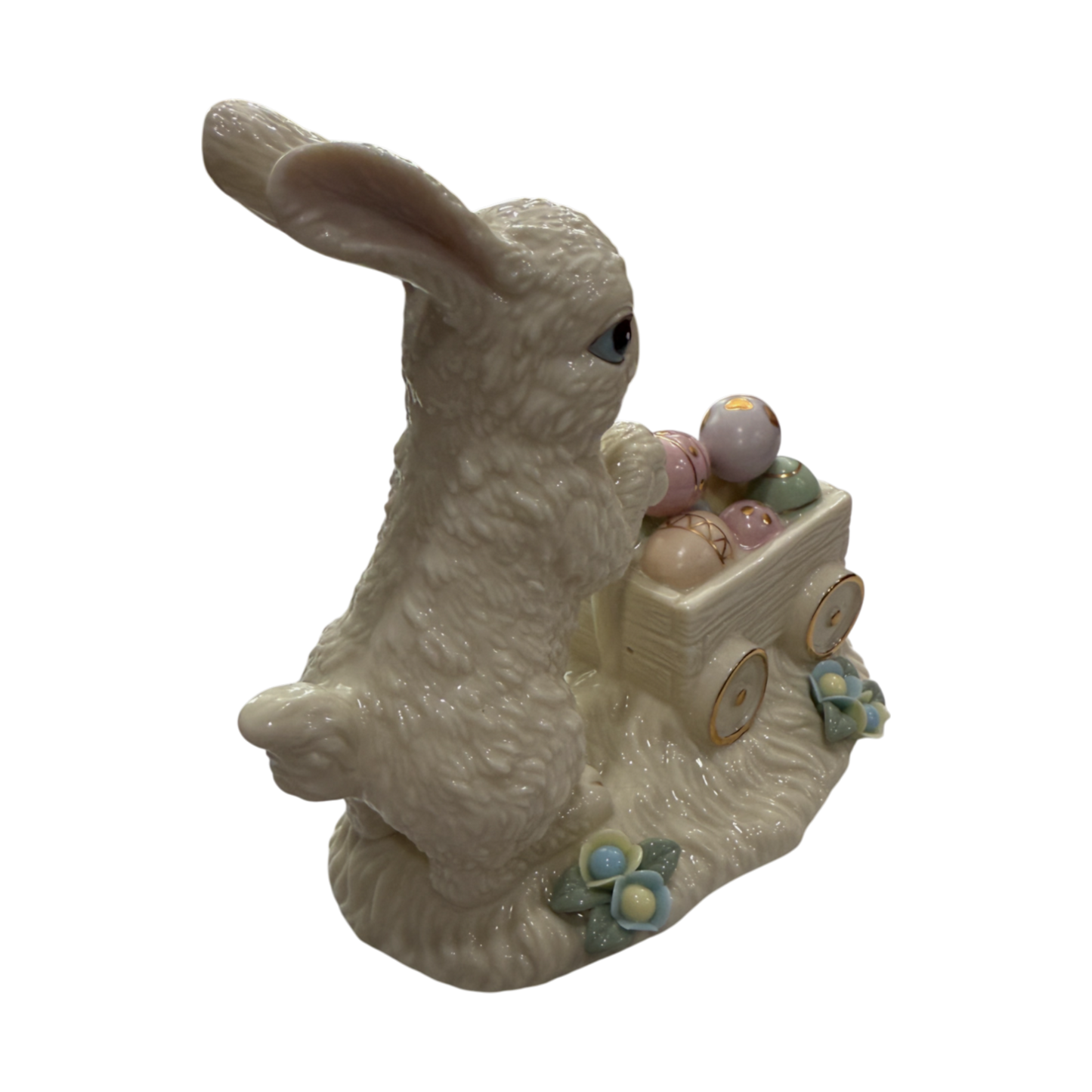 Lenox - Easter Bunny With Cart Of Eggs - Porcelain & Gold Accents - 5"