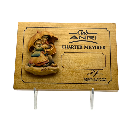 ANRI Woodcarving - Charter Member Plaque - By Ferrandiz - 4.75"