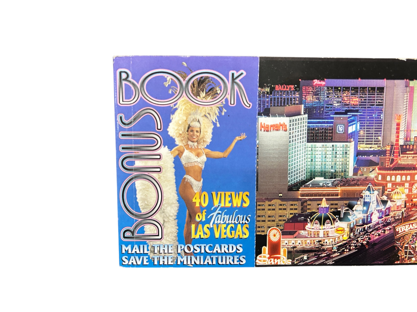 Las Vegas, NV Postcard Bonus Book - 20 Postcards + 20 Miniatures - 1995 Vintage - 8.5"