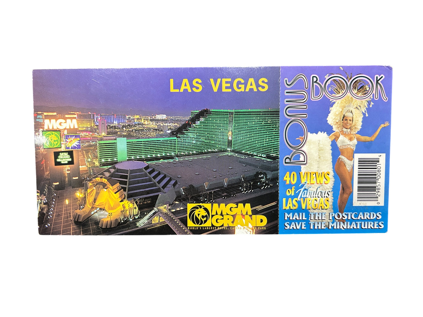 Las Vegas, NV Postcard Bonus Book - 20 Postcards + 20 Miniatures - 1995 Vintage - 8.5"