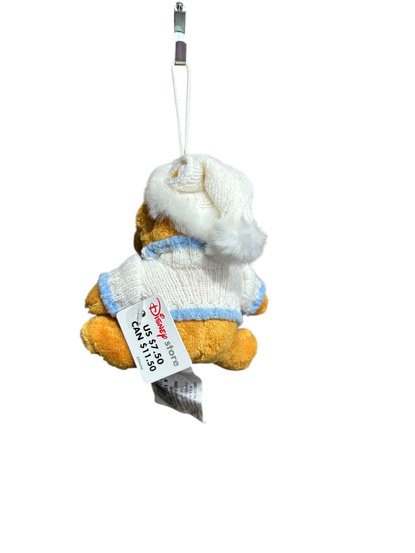 Disney Store - Winnie the Pooh - Plush Pooh Christmas Ornament Winter Snowflake - With Tag - Vintage - 4"