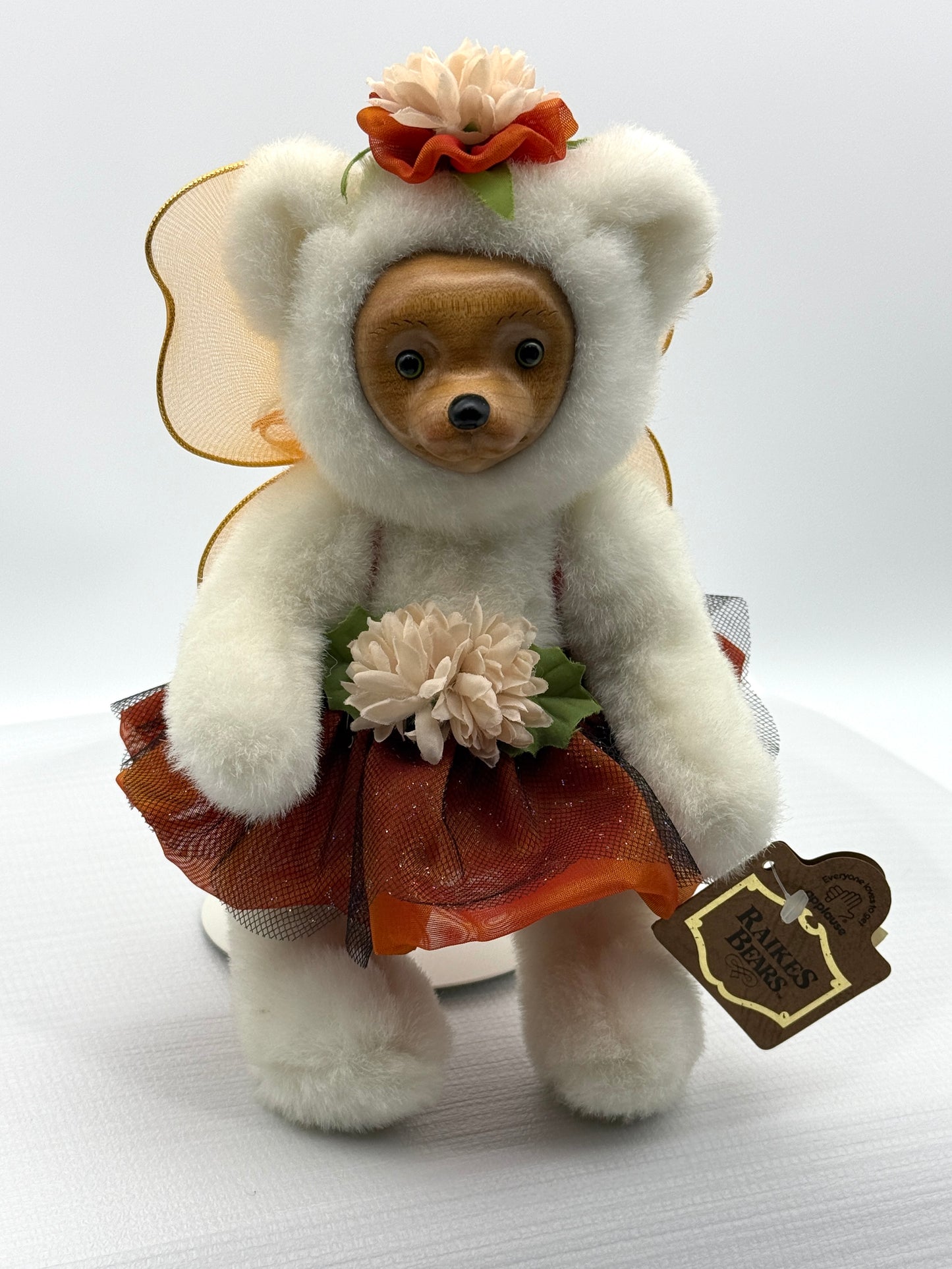 Raikes Bears - Flower Fairy Autumn 38583 - Wood Faced Bear - 10"