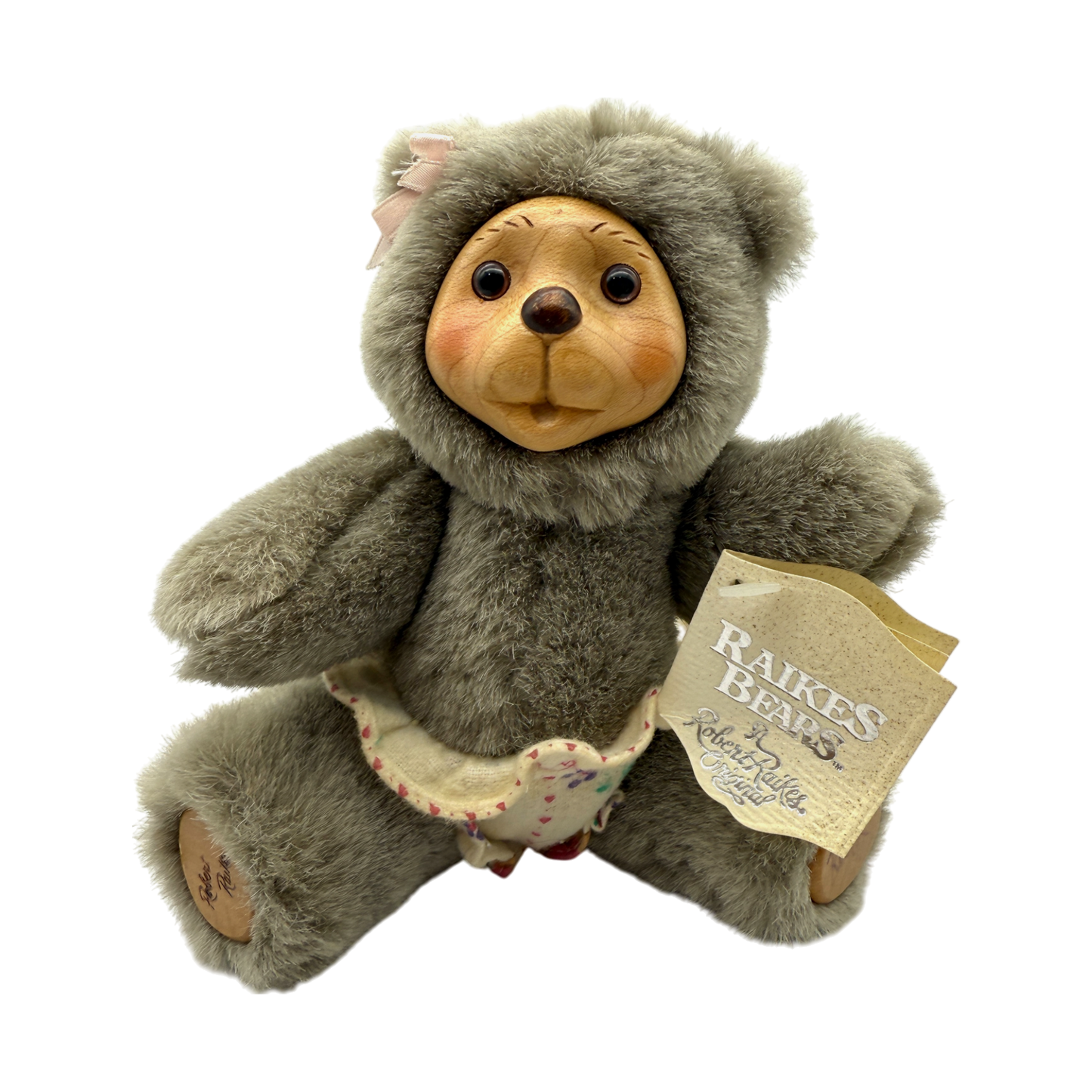 Raikes Bears - Wood Face - Nursery Miniatures 38521 - Hand Signed - Jointed - 7"