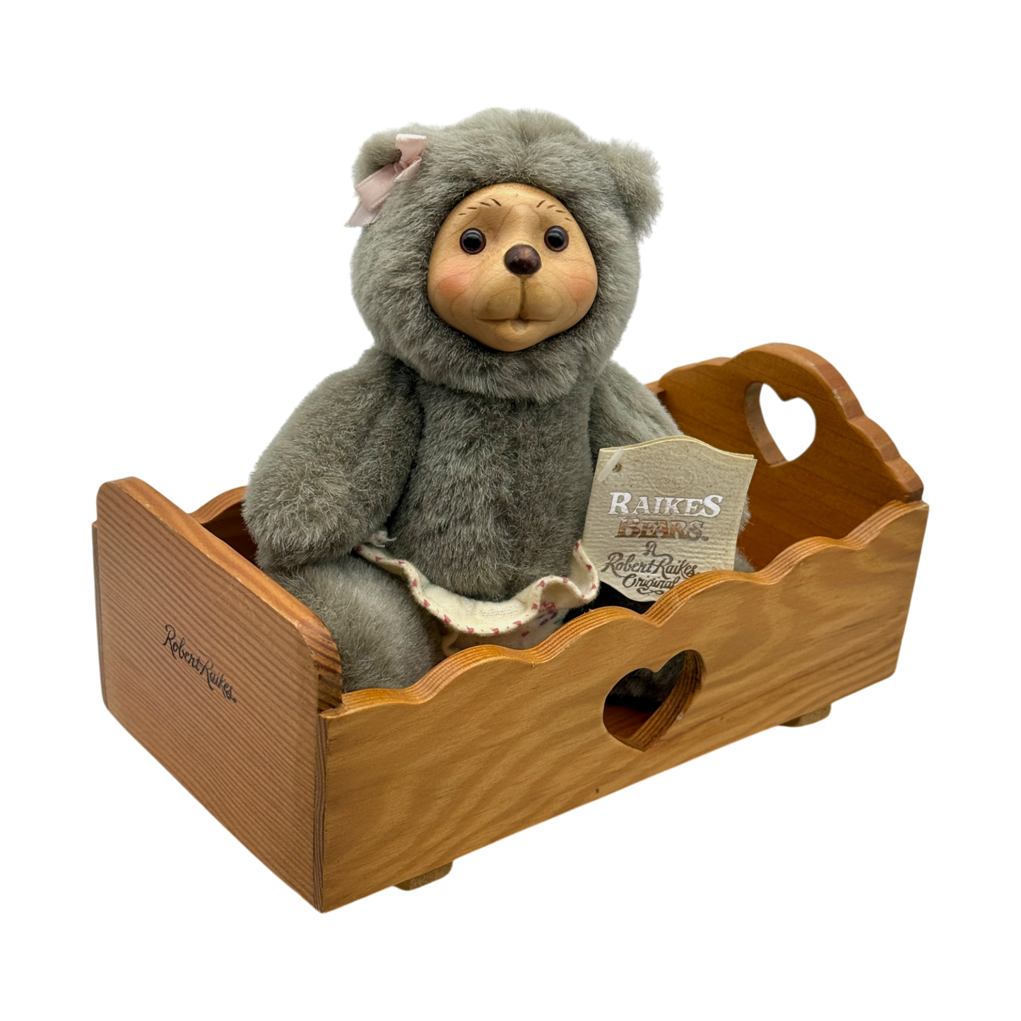Raikes Bears - Wood Face - Nursery Miniatures 38521 - Hand Signed - Jointed - 7"