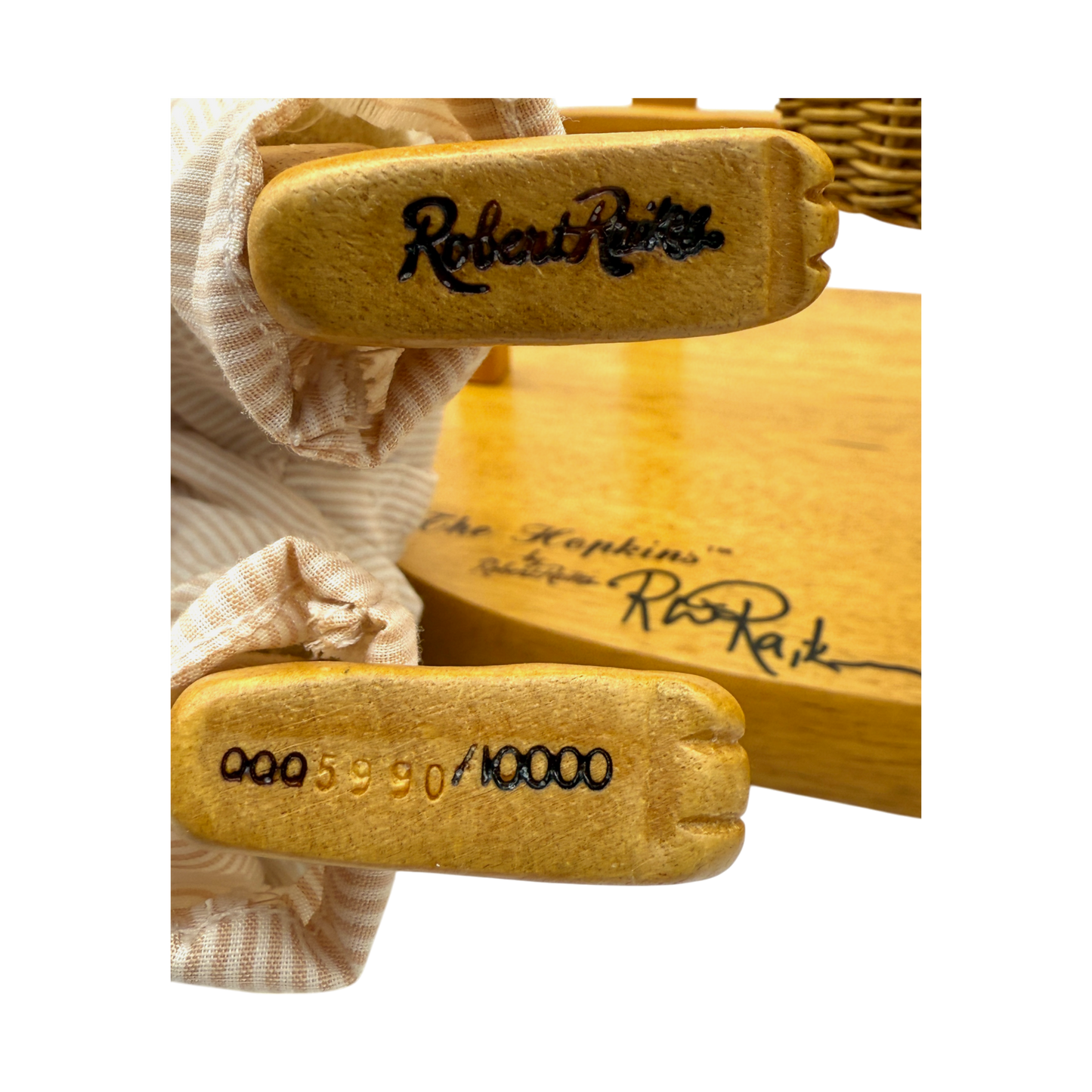 Raikes Bears - Wood Face - The Hopkins 5990/8004 - Hand Signed - 12"
