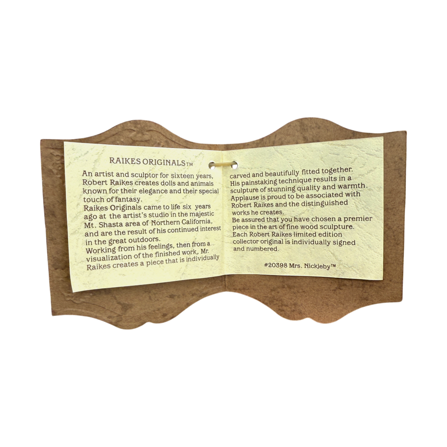 Raikes Bears - Mr. Nuckleby, Mrs Nickleby, Brett, & Ashley - Hand Signed - 14"