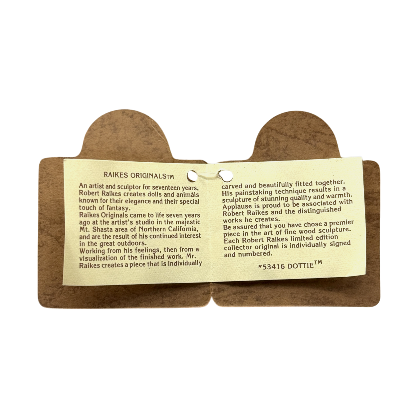 Raikes Bears - Wood Faced Rabbit - Dottie - #3425/7500 - Jointed - 12"