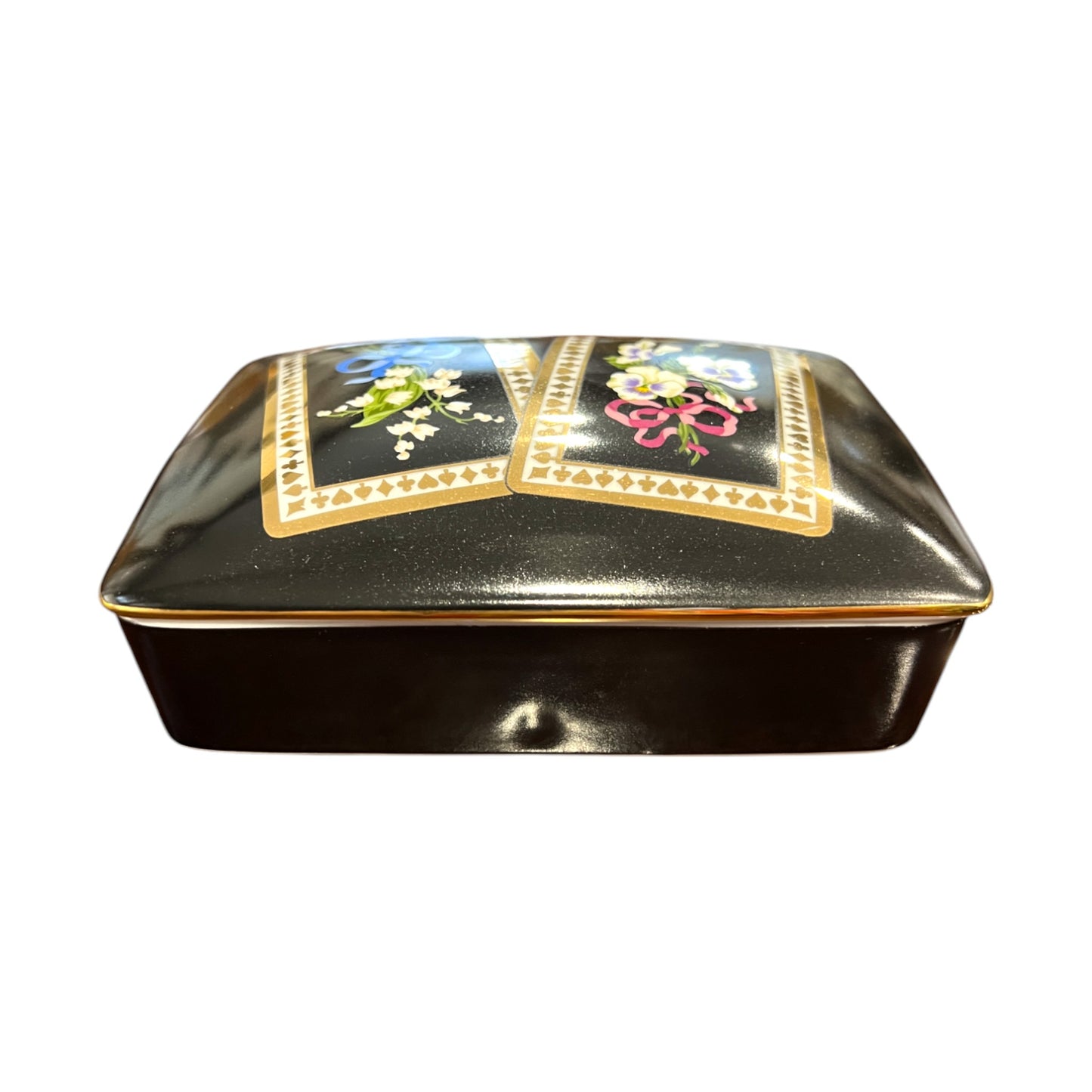 Tiffany & Co Sybil Connolly - Porcelain Playing Card - Trinket Box - 2"