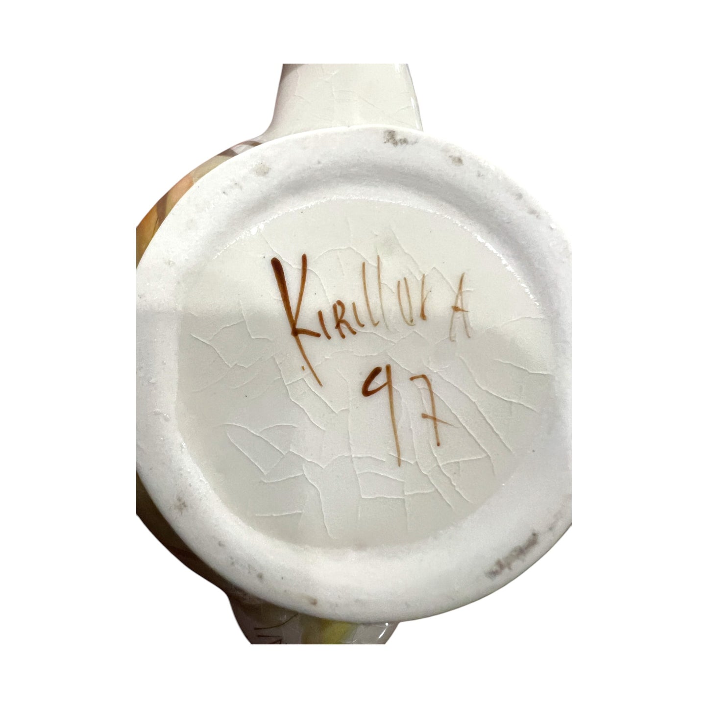 Julia Kirillova Pottery - Teapot With Whimsical Male - Hand Signed - 1997 - 10"