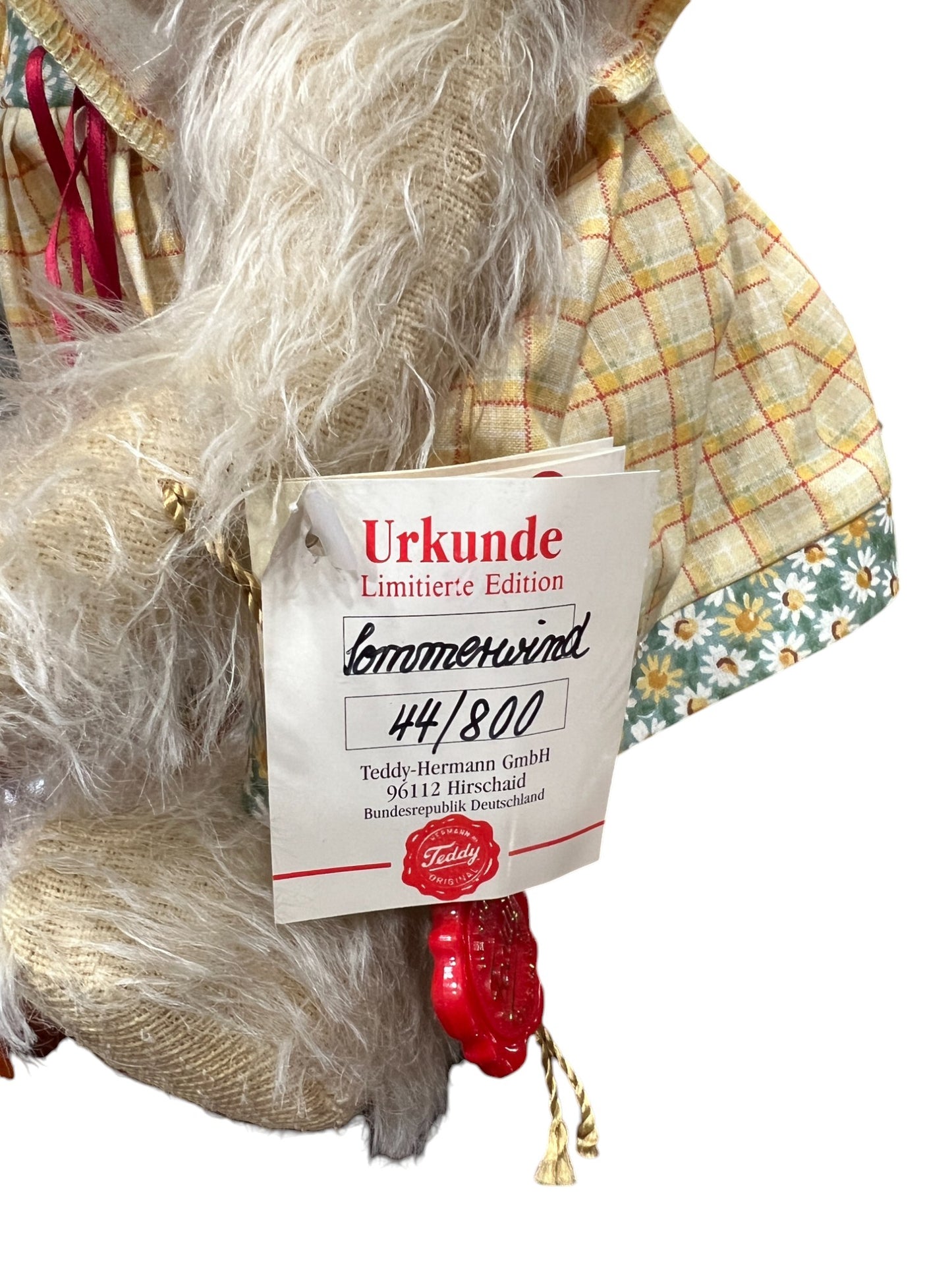 Hermann Teddy Original - Urkunde - Limited #44/800 - 14"