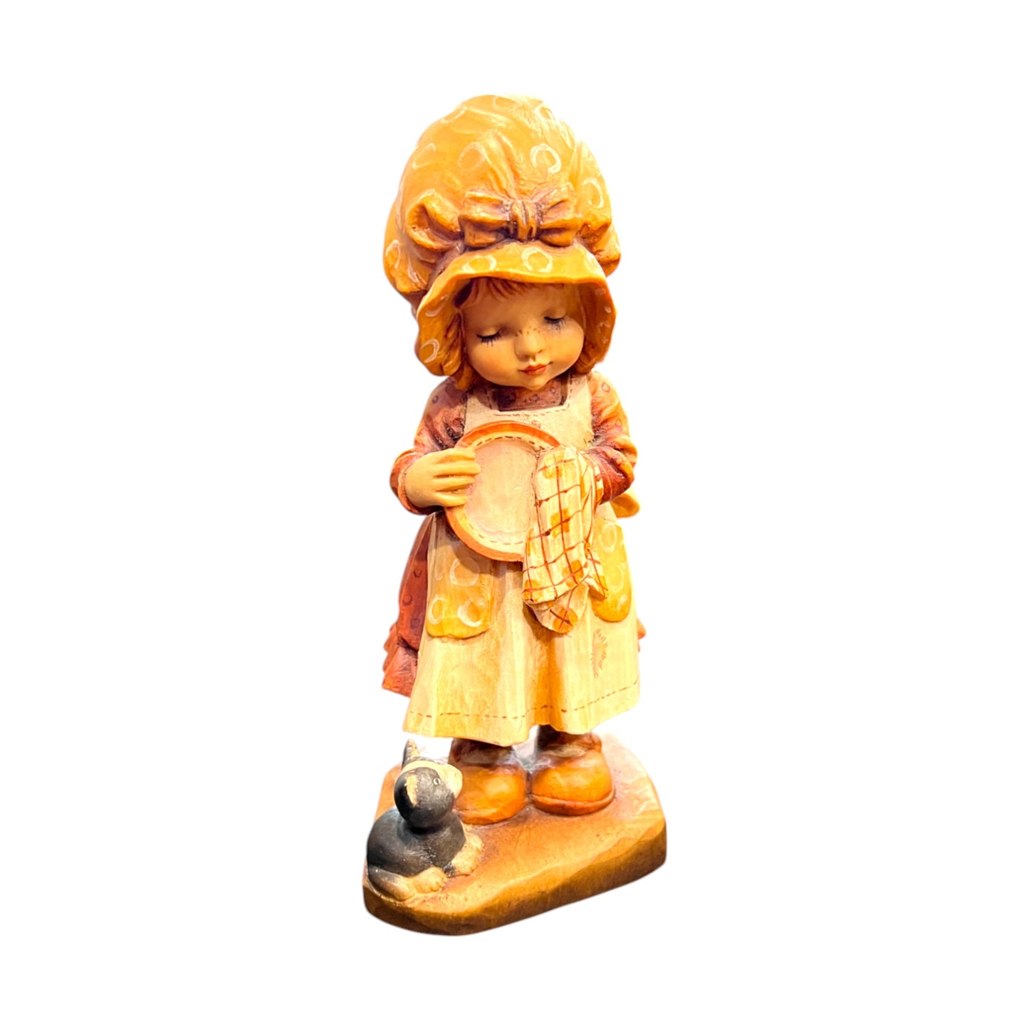 ANRI Woodcarving - Sara Kay Helping Mother - #1455 - Signed - 7"