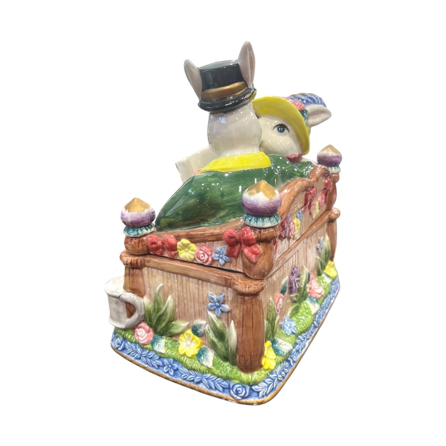 Fitz & Floyd - Omnibus - Cookie Jar Rabbits In Love, Garden Beach - 1996 - 10"