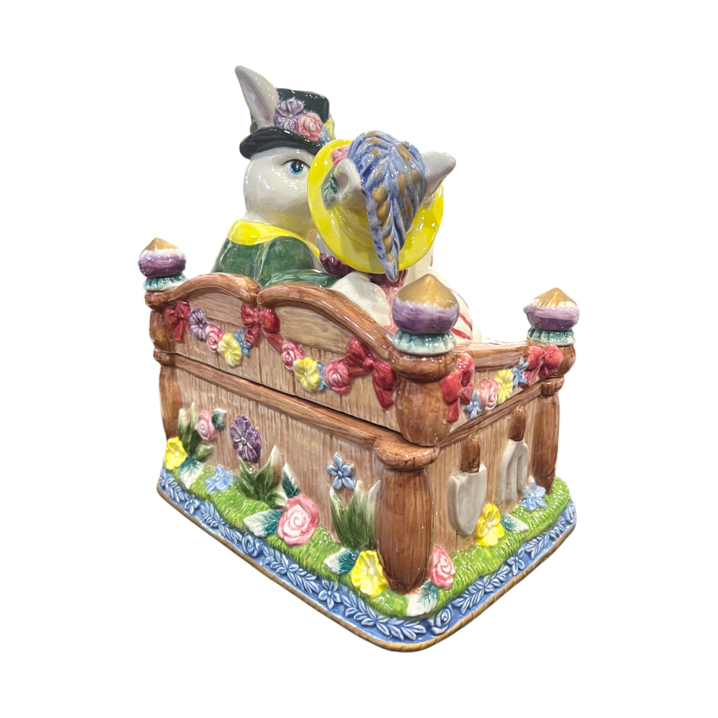 Fitz & Floyd - Omnibus - Cookie Jar Rabbits In Love, Garden Beach - 1996 - 10"