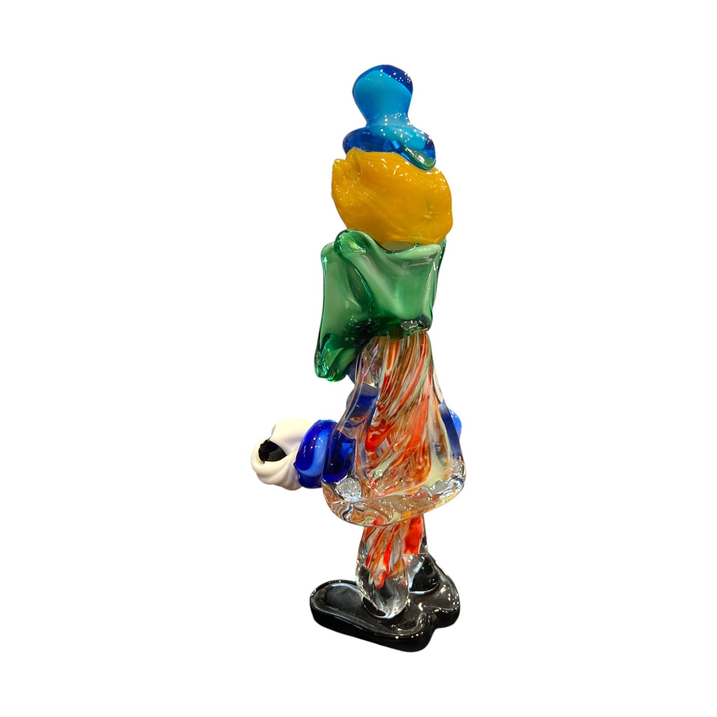 Murano Art Glass - Clown With Guitar Figurine - 10.5"